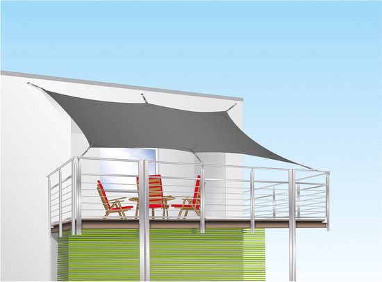 Livarno home Parasol - Auvent - 300 x 200 cm - Anthracite - Rectangle - Protection UV - 100% Polyester - Protection solaire