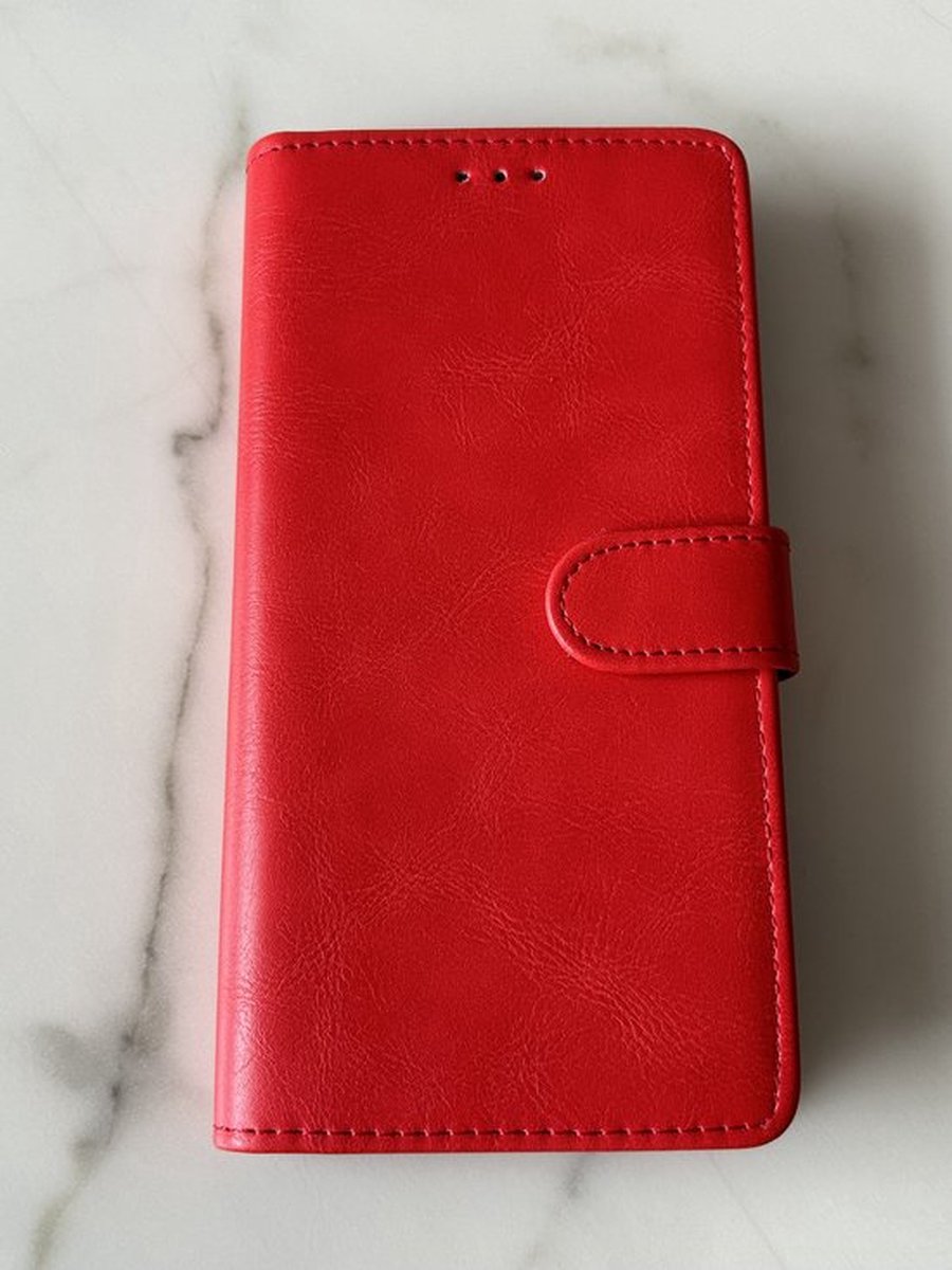PU Leder wallet Case - Book Case Flip Cover Hoesje Met Stand Functie - Beschermhoes Met Pasjes Houder - Geschikt voor Samsung Galaxy A15 / A15 5G - Rood