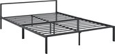 In And OutdoorMatch Stalen bed Ricky - Bedframe - Met bedbodem - 160x200 cm - Matzwart - Modern design