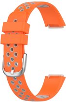 Fitbit Luxe Sport Bandje - Siliconen - Oranje/Grijs - 160-220mm - Wearablebandje - Geschikt voor Sportactiviteiten