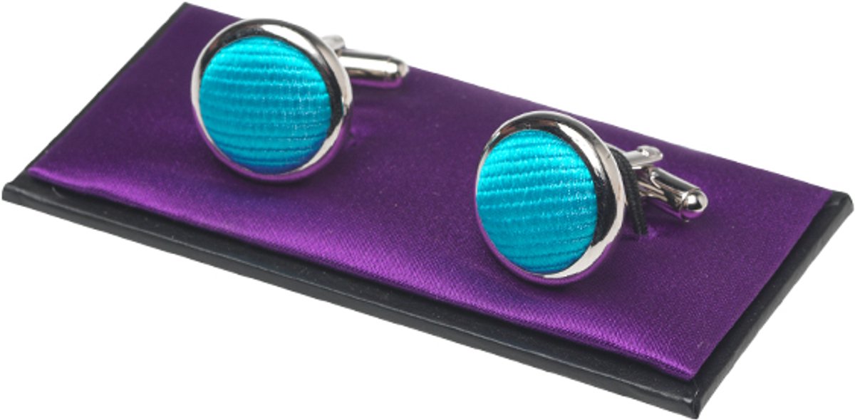 Manchetknopen - Turquoise - Zijde