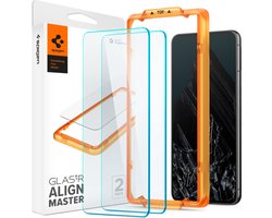 Spigen Screenprotector geschikt voor Google Pixel 8 Pro - Tempered Glas met Montage 2 stuks - Transparant