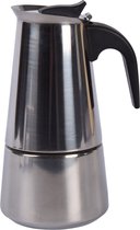 Espressomaker RVS - Niet-elektrisch - 300ml Capaciteit - 6 Kopjes - Zwart & Zilver Koffiemaker