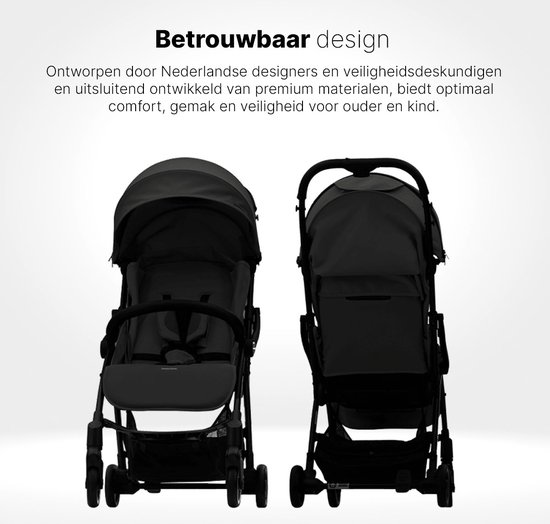 Hamilton by Yoop X1 Plus Buggy - MagicFold - Tot 22 kg - Premium Wandelwagen - Inklapbare Plooibuggy - Verlengde Zonnekap - Zwart