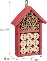 insectenhotel / Design insectenhotel met natuurlijke materiaal - Voor bijen, lieveheersbeestjes en vlinders - Om op te hangen 26 x 16 x 6 cm