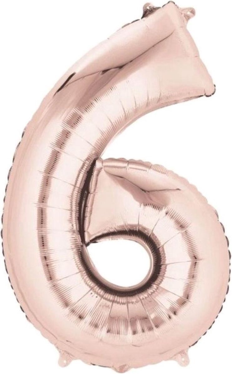 Cijfer Ballonnen Ballon Cijfer 6 Verjaardag Versiering Feest Helium Ballonnen Cijferballon Folieballon Rosegoud Xl Formaat