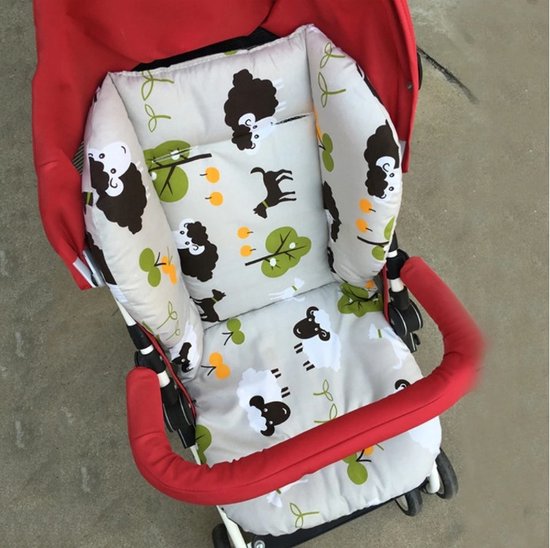 Allernieuwste.nl® Buggy Inleg Kussen Schapen Grijs - Tweezijdig bruikbaar - Kinderwagen - Kinderstoel hoes - Wasbaar van Allernieuwste.nl® — afbeelding 3