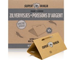 Super Ninja Zilvervisjesval - 10 Stuks - Ecologische & Effectieve Zilvervisjes Bestrijding - Niet-Giftige Val - Tot 3 Maanden Werking