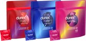 Durex Condooms 120 stuks - Classic Natural 40 stuks - Pleasure Me 40 stuks - Thin Feel Extra Lube (Dun met Extra Glijmiddel) 40 stuks - Voordeelverpakking