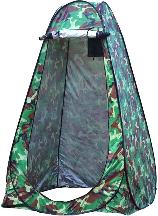 Douchetent Pop-up 190 cm - Camping douche - Omkleedtent - incl. Tentharingen en Draagtas - Leger Camouflage van White Labelz — afbeelding 4