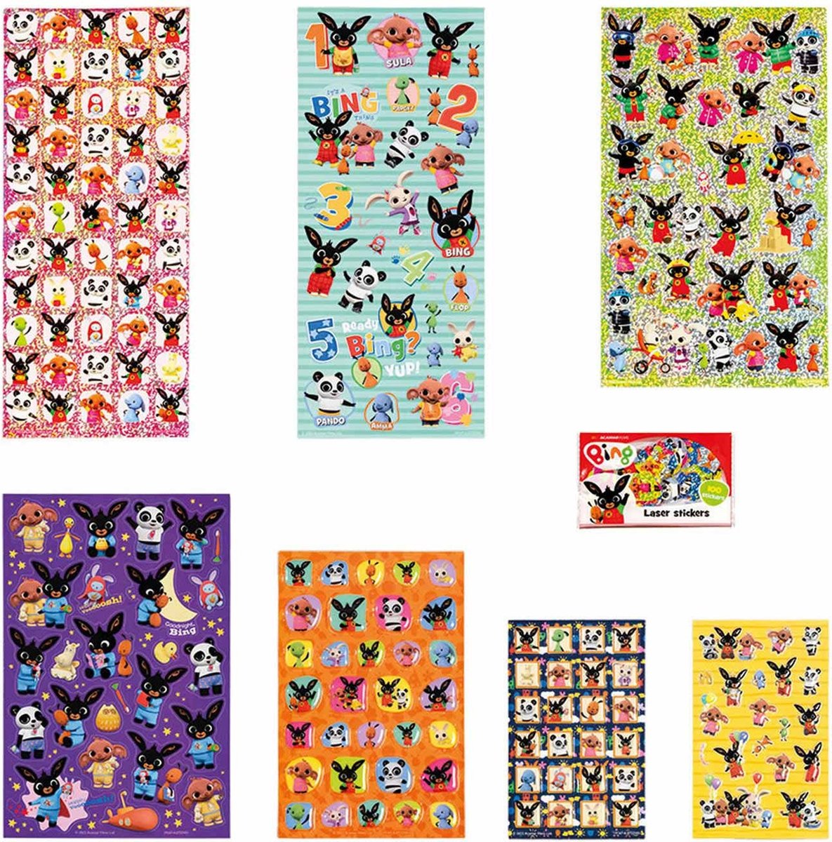 Bing stickers, Super XL Stickerset, 7 stickervellen incl. luxe metallic and 3D puffy stickers - vanaf 3 jaar - 38 x 36 cm knutselen peuter kleuter — afbeelding 5