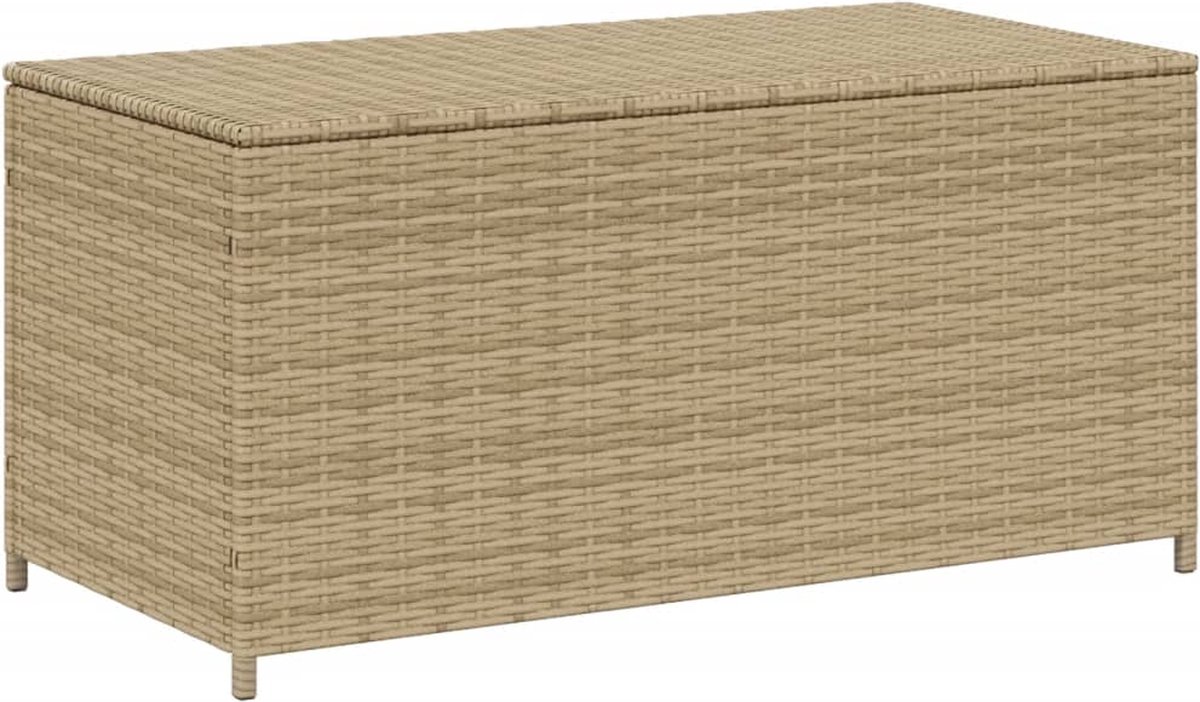 vidaXL - Tuinbox - met - wielen - 190 - L - poly - rattan - gemengd - beige