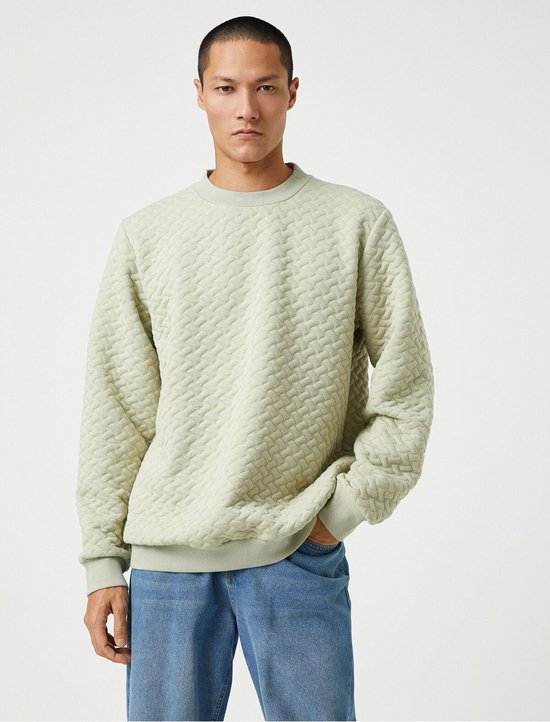 Koton 3WAM70596MK Volwassenen Mannen Sweatshirt Single - munt - XL