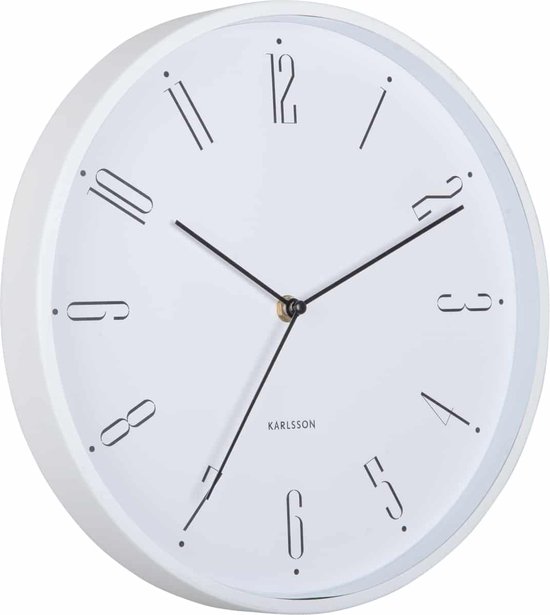 Karlsson Horloge Murale Regal Numbers - Wit - Ø30cm - Horloge Murale Scandinave