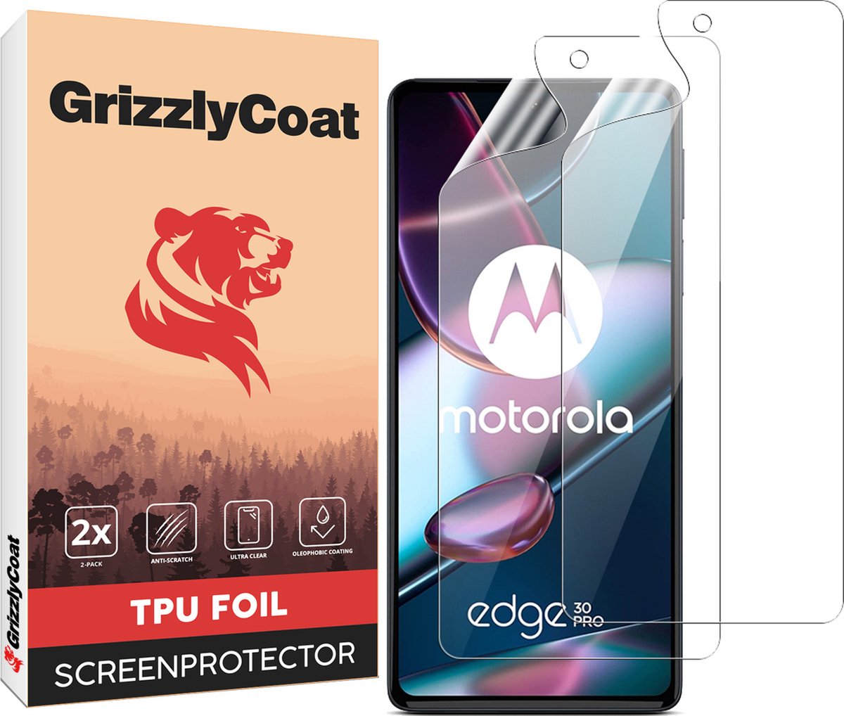 GrizzlyCoat Screenprotector geschikt voor Motorola Edge 30 Pro Hydrogel TPU | GrizzlyCoat Screenprotector - Case Friendly (2-Pack)
