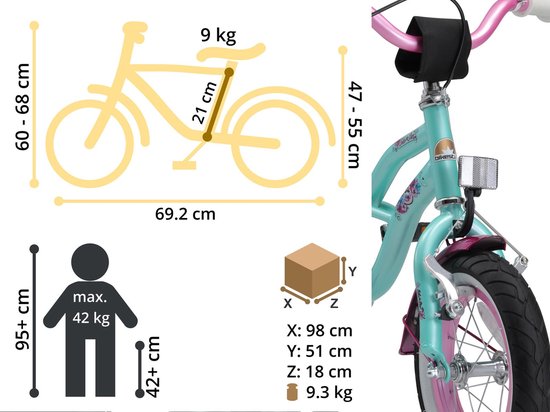 Bikestar 12 inch Cruiser kinderfiets, mint van Bikestar — afbeelding 4