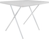 EASTWALL Table de camping - 80 x 60 x50/62 cm - avec base en ciseaux - Pliable - Pliable - Plein air - Gain de place - Table pliante - Table pliante - Légère - Fonctionnelle - Wit