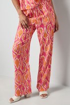 Kleurrijke broek met print - nieuwe collectie - lente/zomer - dames - roze/oranje - maat S