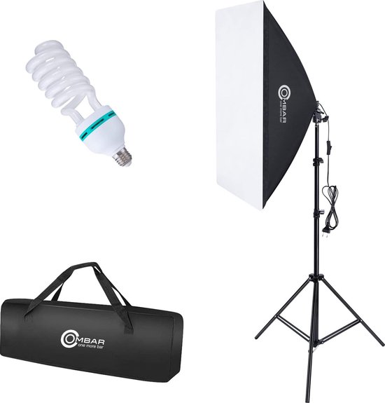 OMBAR Softbox 50x50 cm 135W E27 5500K - Fotostudio Lamp