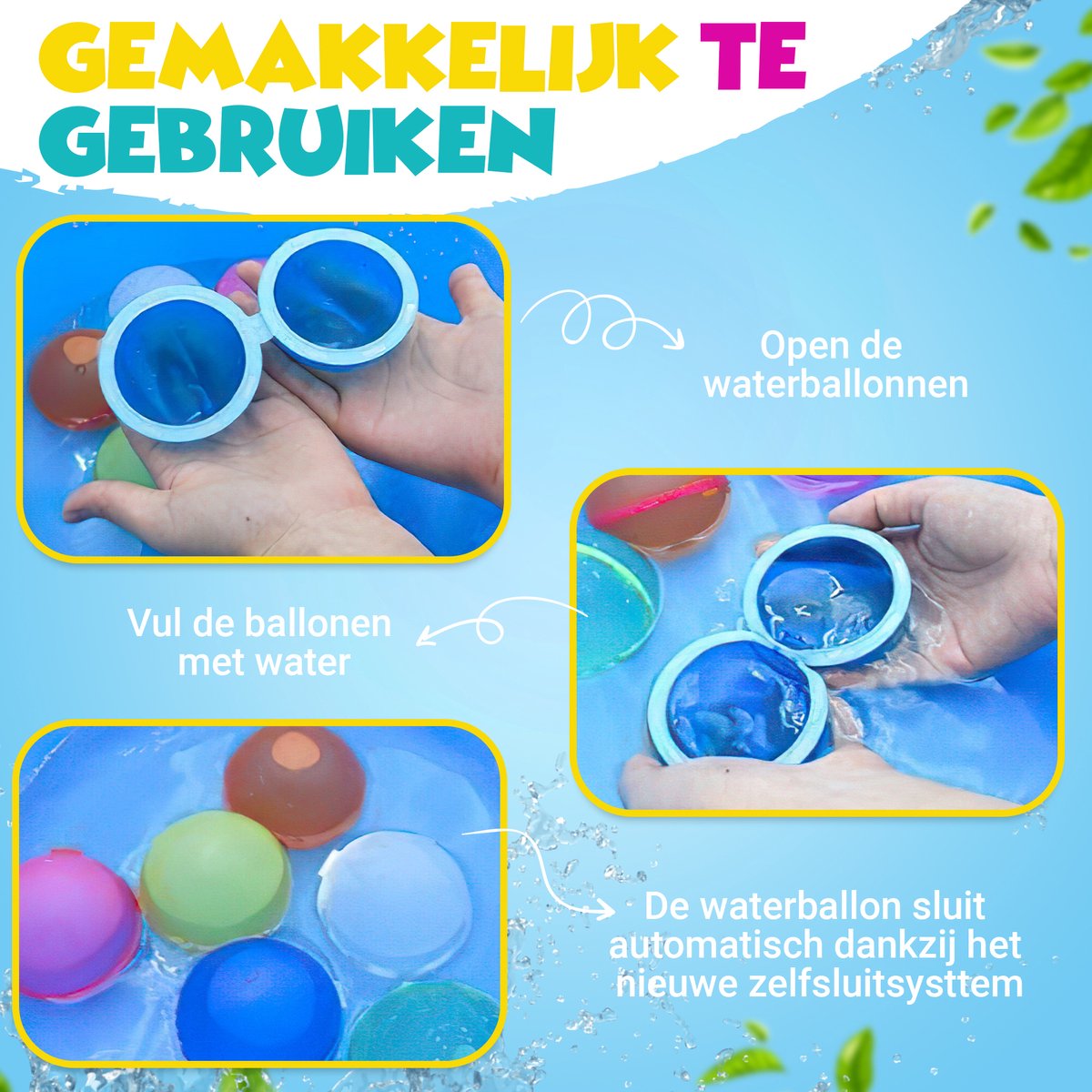 Toylandia Herbruikbare Waterballonnen - Set van 6 - Magnetisch - Waterbal - Waterspeelgoed - Voor Kinderen en Volwassenen — afbeelding 6