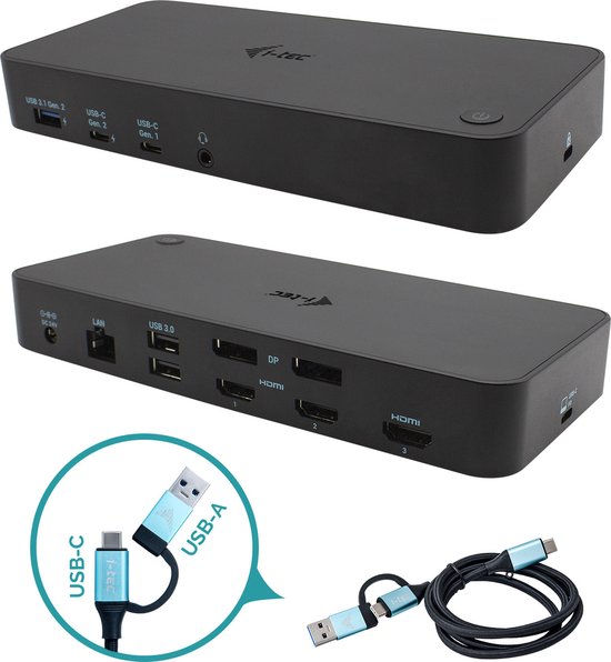 i-tec 4K Triple Monitor Docking Station 100W