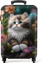 NoBoringSuitcases.com® - Kinderkoffer meisje kitten - Reiskoffer meisjes - 55x35x25