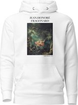 Jean-Honoré Fragonard 'De Zwaai' ("The Swing") Beroemd Schilderij Hoodie | Unisex Premium Kunst Hoodie | Wit | XL