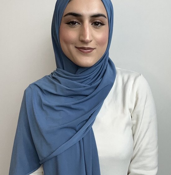 Hijab Premium Jersey Blue - Sjaal - Hoofddoek - Turban - Jersey Scarf - Sjawl - Dames hoofddoek - Islam