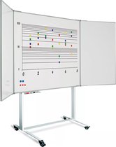 Mobiel whiteboard PRO Randall - Vijfzijdig - Emaille staal - Weekplanner - Maandplanner - Jaarplanner - Magnetisch - Wit - 120x150cm