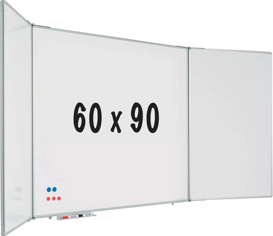 Vijfzijdig whiteboard RC10 profiel Hoover - Magnetisch - Emaille staal - Wit - 60x90cm