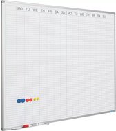 Whiteboard PRO Sylvester - Emaille staal - Weekplanner - Maandplanner - Jaarplanner - Magnetisch - Wit - Engels - 60x90cm