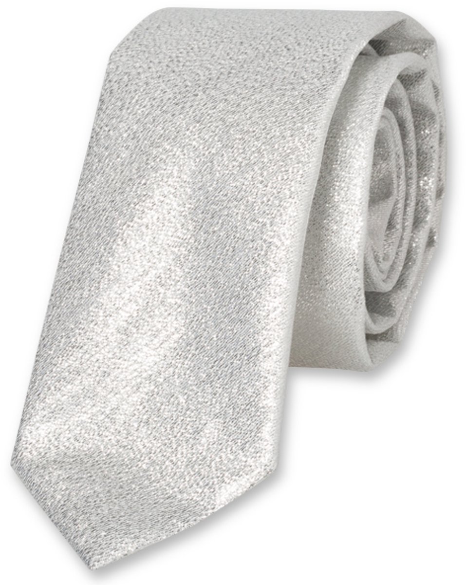 E.L. Cravatte Stropdas - Zilver glitter