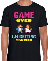 Bellatio Decorations Vrijgezellenfeest T-shirt voor heren - game over - zwart - bruiloft/trouwen XXL