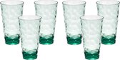 Leknes Drinkglas Gloria - 6x - transparant groen - onbreekbaar kunststof - 580ml -camping/verjaardag