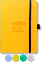Dingbats* Earth A5 Notitieboek - Tangerine Serengeti Stippen - Bullet Journal met 100 gsm Inktvrij Papier - Schetsboek met Harde Kaft, Genummerde pagina's, Index- en sleutelpagina's