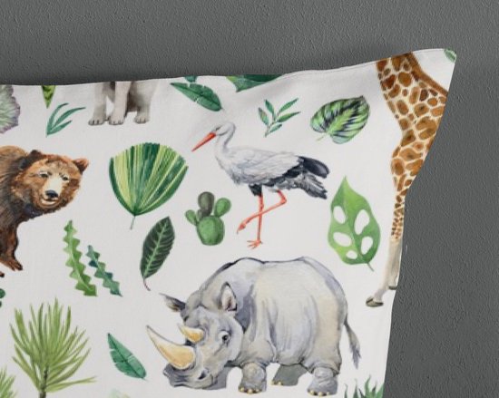Good Morning Kinderdekbedovertrek "Afrikaanse dieren / big five" - Multi - (140x200/220 cm) - Katoen van Good Morning — afbeelding 3