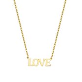 New Bling Goud 9NBG 0031 14 Karaat Gouden Collier met Hanger - Love - Goud