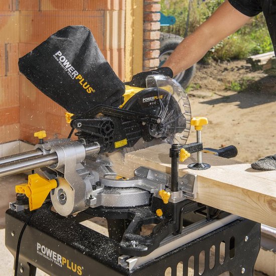 Powerplus elektrische verstekzaag POWX075710S - 1600W telescopische zaagmachine, Ø210mm - recht & verstek - laser - met 1 acc.