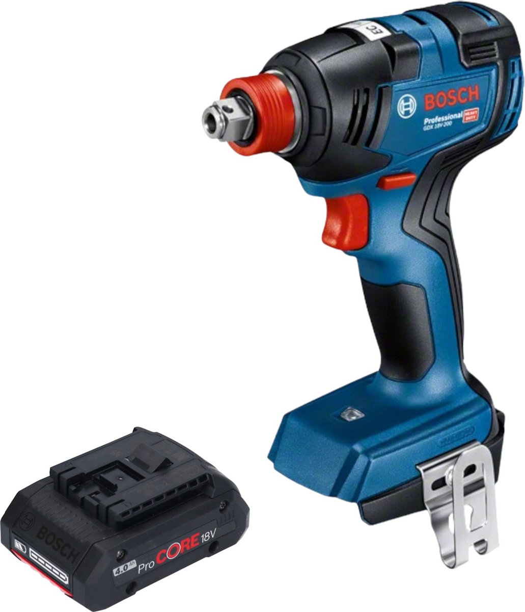 Bosch GDX 18V-200 Professional accu-slagschroevendraaier 18 V 200 Nm borstelloos + 1x ProCORE accu 4,0 Ah - zonder oplader