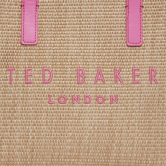 Ted Baker - Paolina Faux Raffia Small Icon Bag Bright Pink