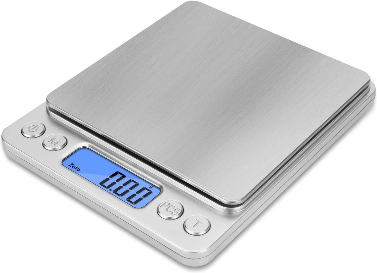 0,01-2000 g uiterst nauwkeurige elektronische keukenweegschaal - 131*109 MM - AA-batterij - waterdicht