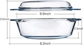 Stoofpan met glazen deksel, 1 l, 16 cm, kleine individuele pan met handgrepen, magnetron, ovenbestendig