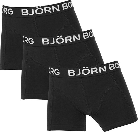 Bjorn Borg Sammy jongens boxershorts - 3-pack - zwart - maat 122