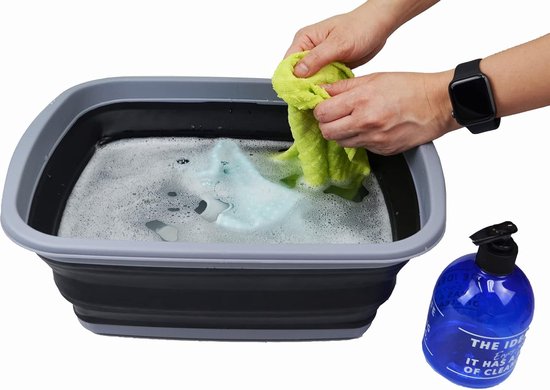 Cretosou Opvouwbare kom, 9 liter, ruimtebesparende vouwcontainer