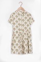 Sissy-Boy - Witte doorknoop jurk met palmboomprint
