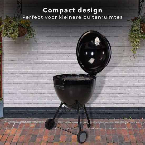 Cheqo® Luxe Houtskool BBQ - Houtskoolbarbecue - Barbecue - Ø48cm - Grill-oppervlak 44.5cm - Voorraadrek - Verrijdbaar - Ventilatierooster - Hoogte 93cm - Gewicht 8.4kg van Cheqo — afbeelding 3