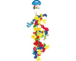 Duvoplus - Speelgoed Voor Dieren - Vogel - Touw Knoopjes Met Blokjes & Bel 38cm - 1st
