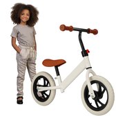 Cheqo® Witte Loopfiets voor Kinderen 1-4 Jaar - Kindvriendelijk - EVA-banden - Geschikt voor Kinderen van 80-120 cm - Lichtgewicht Design