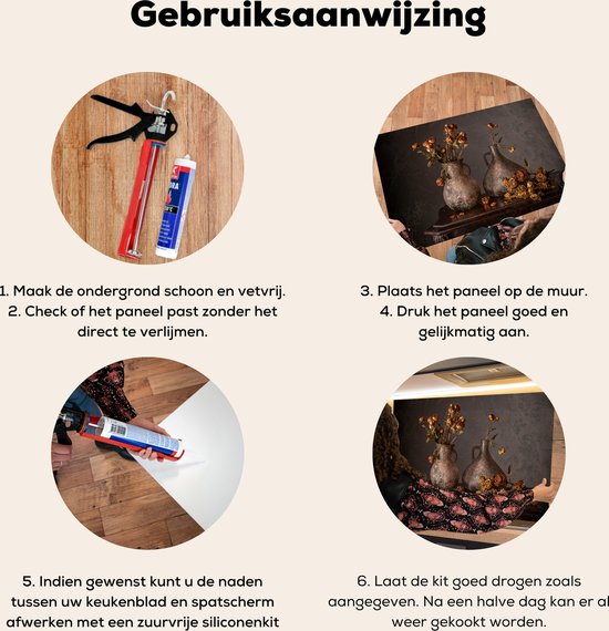 Spatscherm keuken 60x40 cm - Kookplaat achterwand Stilleven - Bloemen - Vaas - Donker - Muurbeschermer - Spatwand fornuis - Hoogwaardig aluminium