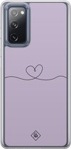 Coque Casimoda® - Convient pour Samsung Galaxy S20 FE - Coeur Lilas - Coque 2 en 1 - Antichoc - Illustration - Bords relevés - Violet, Transparent